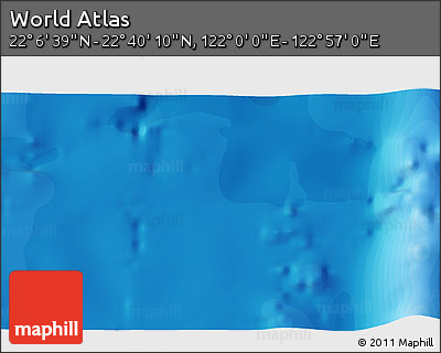 Political 3D Map of the Area around 22° 23' 25" N, 122° 28' 29" E