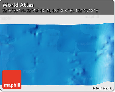 Political 3D Map of the Area around 22° 23' 25" N, 122° 28' 29" E