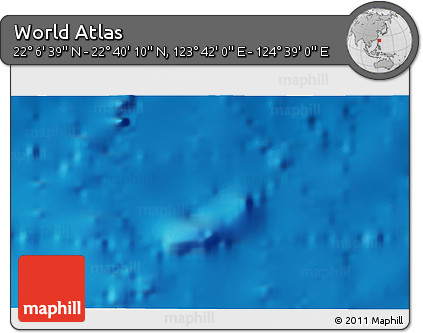Physical 3D Map of the Area around 22° 23' 25" N, 124° 10' 30" E