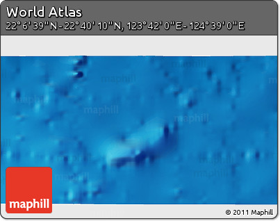 Physical 3D Map of the Area around 22° 23' 25" N, 124° 10' 30" E