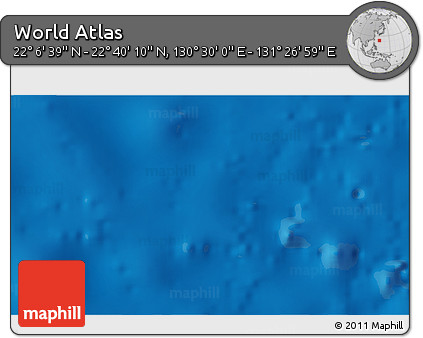 Physical 3D Map of the Area around 22° 23' 25" N, 130° 58' 29" E