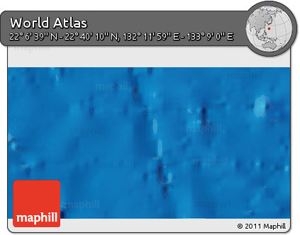 Physical 3D Map of the Area around 22° 23' 25" N, 132° 40' 30" E