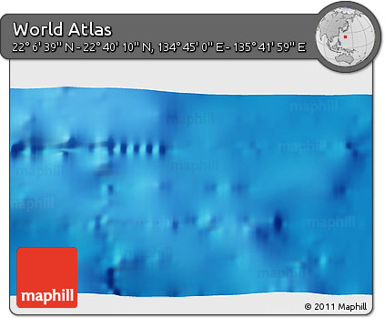 Physical 3D Map of the Area around 22° 23' 25" N, 135° 13' 29" E