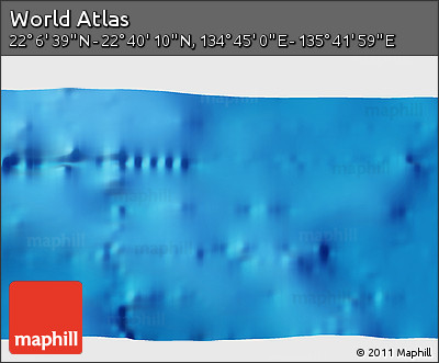 Physical 3D Map of the Area around 22° 23' 25" N, 135° 13' 29" E