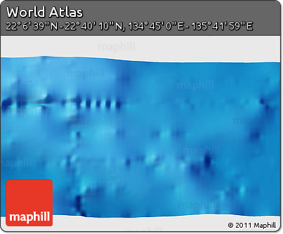 Physical 3D Map of the Area around 22° 23' 25" N, 135° 13' 29" E