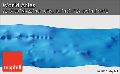 Physical Panoramic Map of the Area around 22° 23' 25" N, 135° 13' 29" E