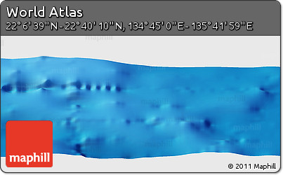 Physical Panoramic Map of the Area around 22° 23' 25" N, 135° 13' 29" E