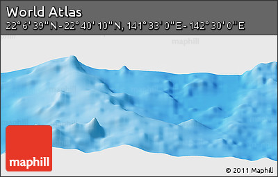 Physical Panoramic Map of the Area around 22° 23' 25" N, 142° 1' 30" E