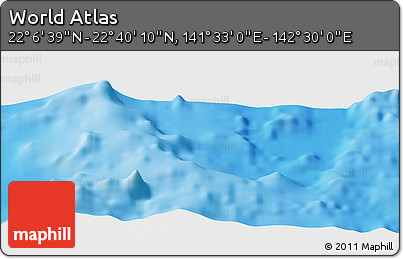 Physical Panoramic Map of the Area around 22° 23' 25" N, 142° 1' 30" E