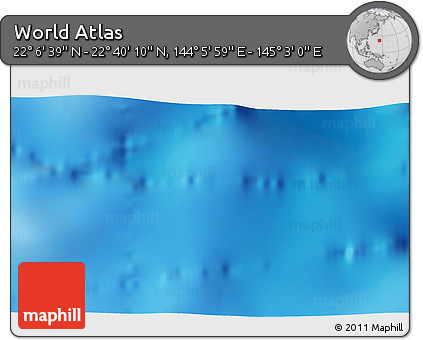 Physical 3D Map of the Area around 22° 23' 25" N, 144° 34' 29" E