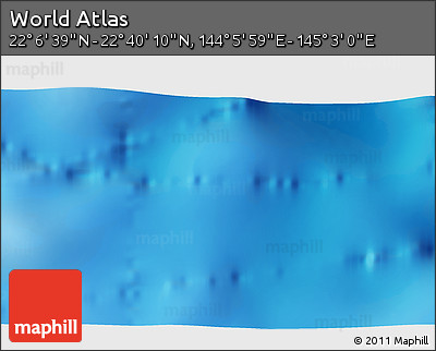 Physical 3D Map of the Area around 22° 23' 25" N, 144° 34' 29" E