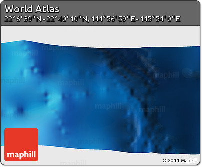 Physical 3D Map of the Area around 22° 23' 25" N, 145° 25' 30" E