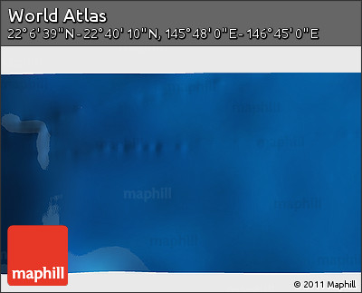 Physical 3D Map of the Area around 22° 23' 25" N, 146° 16' 30" E