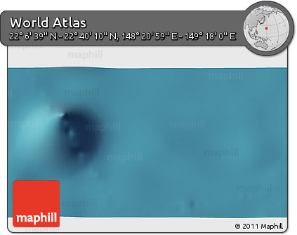 Satellite 3D Map of the Area around 22° 23' 25" N, 148° 49' 29" E