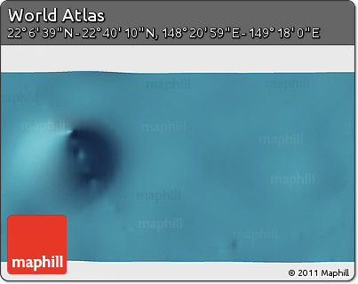 Satellite 3D Map of the Area around 22° 23' 25" N, 148° 49' 29" E