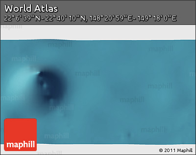 Satellite 3D Map of the Area around 22° 23' 25" N, 148° 49' 29" E