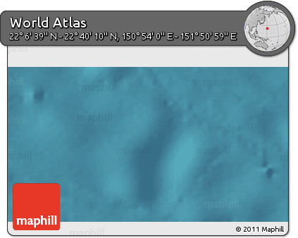 Satellite 3D Map of the Area around 22° 23' 25" N, 151° 22' 30" E