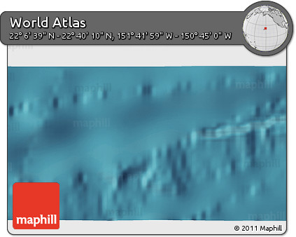Satellite 3D Map of the Area around 22° 23' 25" N, 151° 13' 29" W
