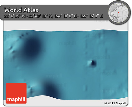 Satellite 3D Map of the Area around 22° 23' 25" N, 154° 46' 30" E