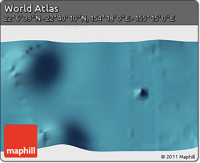 Satellite 3D Map of the Area around 22° 23' 25" N, 154° 46' 30" E