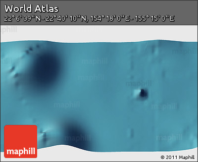 Satellite 3D Map of the Area around 22° 23' 25" N, 154° 46' 30" E