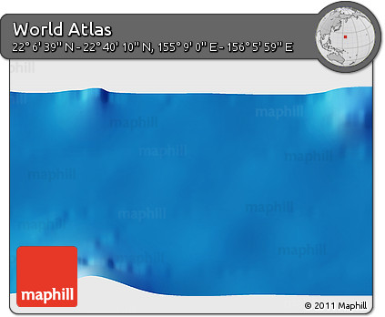 Physical 3D Map of the Area around 22° 23' 25" N, 155° 37' 30" E
