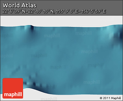 Satellite 3D Map of the Area around 22° 23' 25" N, 155° 37' 30" E
