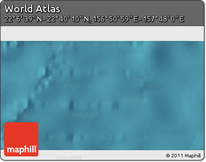 Satellite 3D Map of the Area around 22° 23' 25" N, 157° 19' 29" E