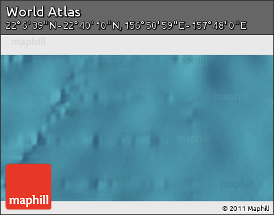 Satellite 3D Map of the Area around 22° 23' 25" N, 157° 19' 29" E