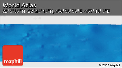 Physical Panoramic Map of the Area around 22° 23' 25" N, 157° 19' 29" E