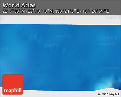 Physical 3D Map of the Area around 22° 23' 25" N, 159° 52' 30" E