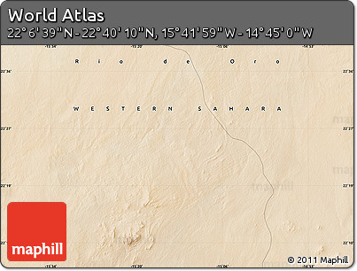 Satellite Map of the Area around 22° 23' 25" N, 15° 13' 29" W