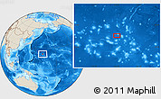 Shaded Relief Location Map of the area around 22° 23' 25" N, 160° 43' 29" E