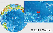 Physical Location Map of the area around 22° 23' 25" N, 177° 34' 29" W