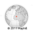 Outline Map of the Area around 22° 23' 25" N, 1° 37' 30" W, rectangular outline