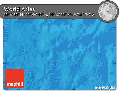 Physical Map of the Area around 22° 23' 25" N, 21° 10' 29" W