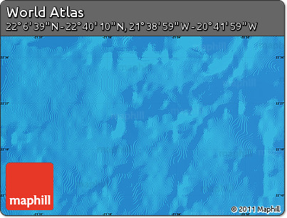 Physical Map of the Area around 22° 23' 25" N, 21° 10' 29" W