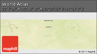 Physical Panoramic Map of the Area around 22° 23' 25" N, 23° 52' 30" E