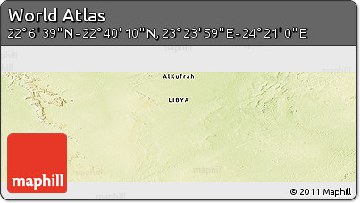 Physical Panoramic Map of the Area around 22° 23' 25" N, 23° 52' 30" E