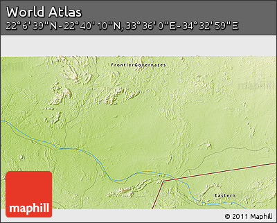 Physical 3D Map of the Area around 22° 23' 25" N, 34° 4' 30" E