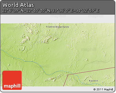 Physical 3D Map of the Area around 22° 23' 25" N, 34° 4' 30" E
