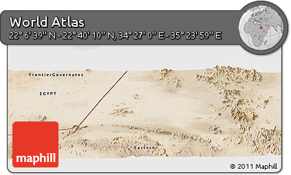 Satellite Panoramic Map of the Area around 22° 23' 25" N, 34° 55' 29" E