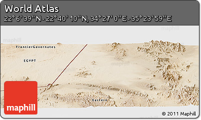 Satellite Panoramic Map of the Area around 22° 23' 25" N, 34° 55' 29" E