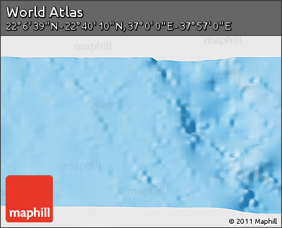 Physical 3D Map of the Area around 22° 23' 25" N, 37° 28' 30" E
