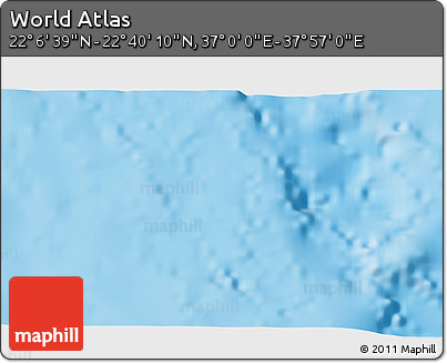 Physical 3D Map of the Area around 22° 23' 25" N, 37° 28' 30" E