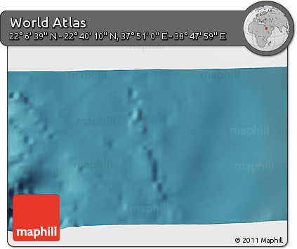 Satellite 3D Map of the Area around 22° 23' 25" N, 38° 19' 30" E