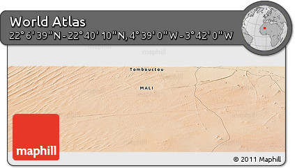 Satellite Panoramic Map of the Area around 22° 23' 25" N, 4° 10' 30" W