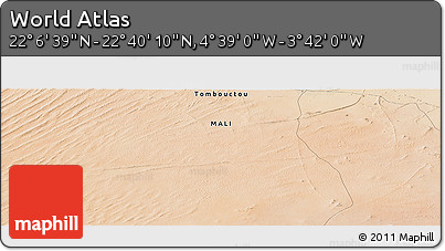 Satellite Panoramic Map of the Area around 22° 23' 25" N, 4° 10' 30" W