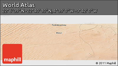Satellite Panoramic Map of the Area around 22° 23' 25" N, 4° 10' 30" W