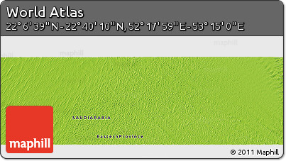 Physical Panoramic Map of the Area around 22° 23' 25" N, 52° 46' 29" E